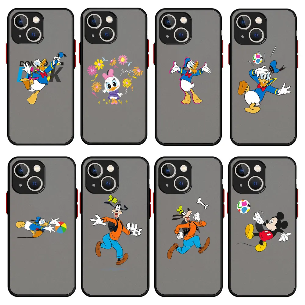 

Matte Case For Apple iPhone 12 13 Pro Max 12 13 Mini SE 2020 XR Protection Shockproof Cover Disney Donald Duck Patterns