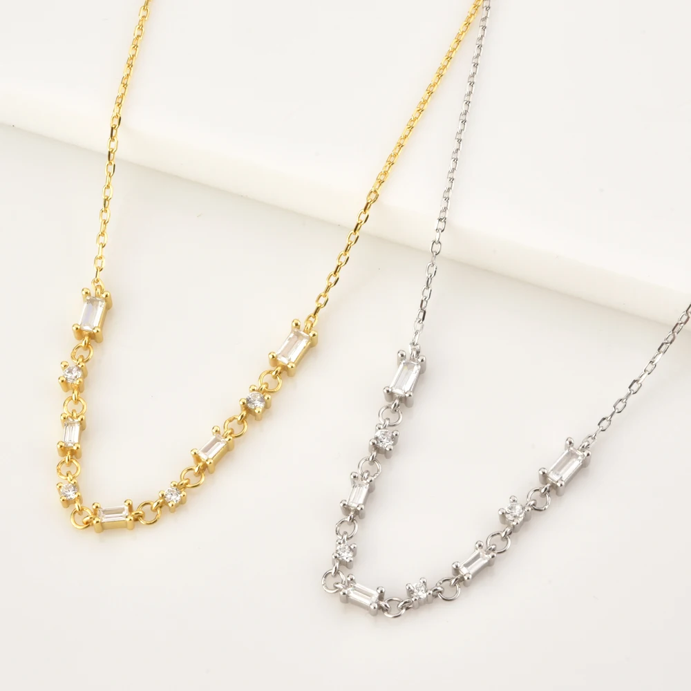 Цепочка-чокер ANDYWEN из стерлингового серебра 925 пробы с искусственным цирконием