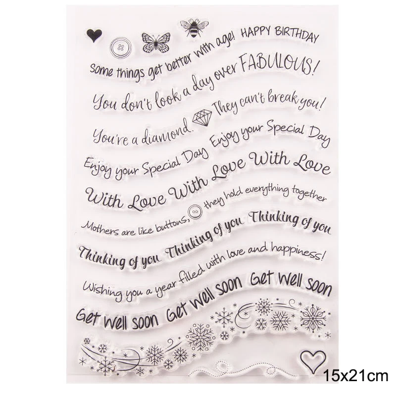 Прозрачные штампы на день рождения для скрапбукинга изготовления открыток