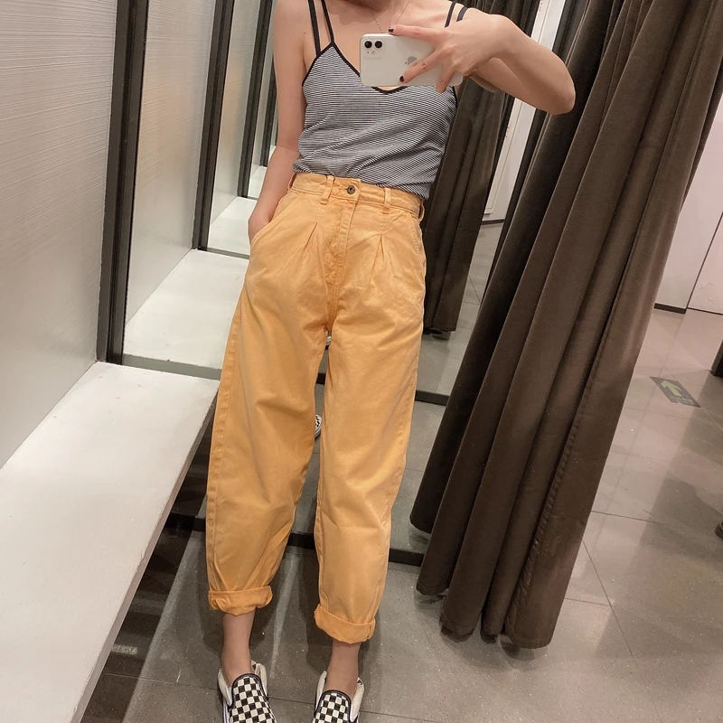 

Джинсы женские с завышенной талией, повседневные брюки-султанки из денима в винтажном стиле, прямые джинсы-бойфренды, уличная одежда, свобо...