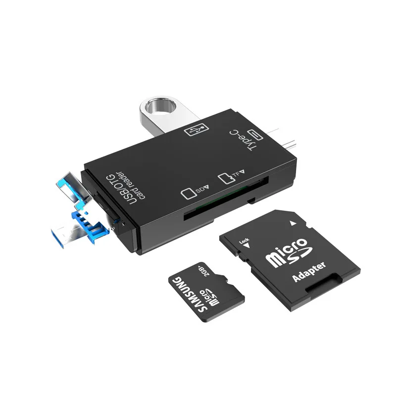 

1PC Card Reader TF Card Slot/SD Card Slot/OTG Interface XP-82 USB 2.0 Adapter Type-C Micro Dual Slot Multifunctional Card Reader