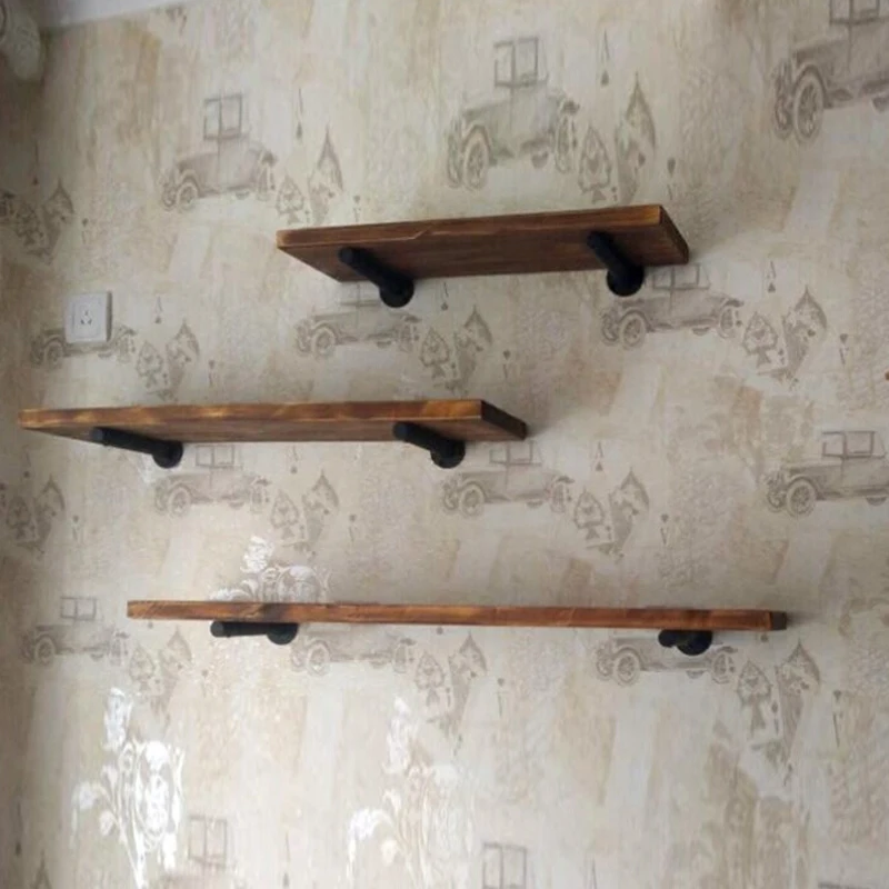 Горячая Бытовая кованый настенный Треугольники кронштейн Подставка черные