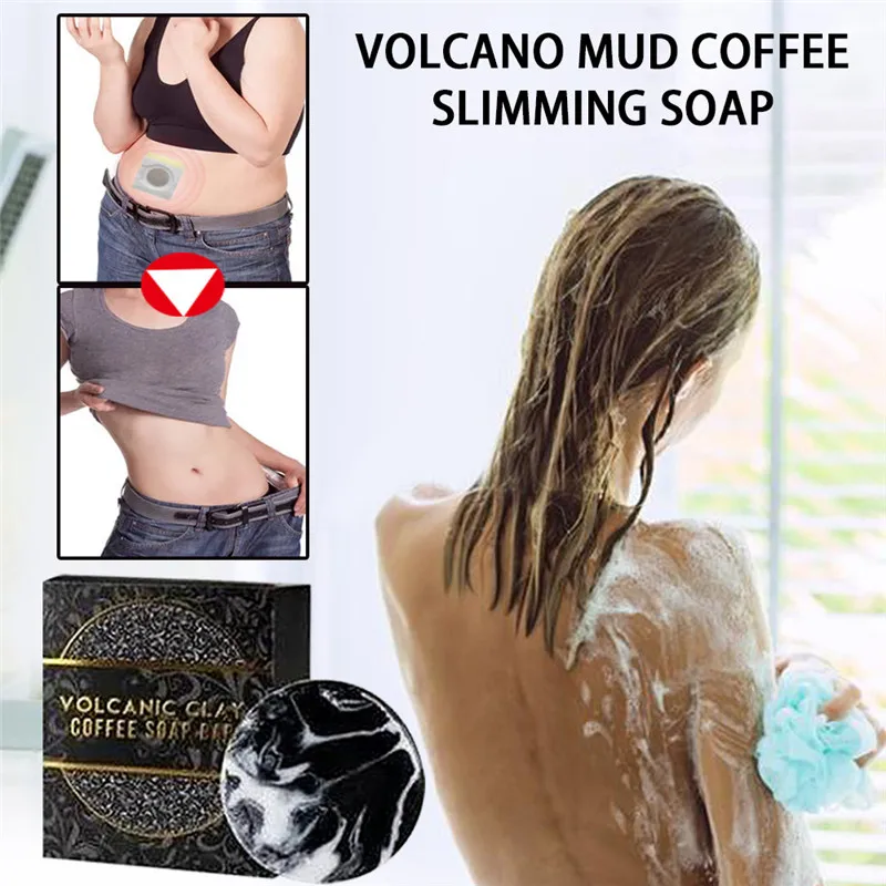 

Volcanic Clay Coffee Soap Bar for Deep Cleansing Natural Anti Cellulite Body Soap with Bubble Net Gentle on Skin MH88