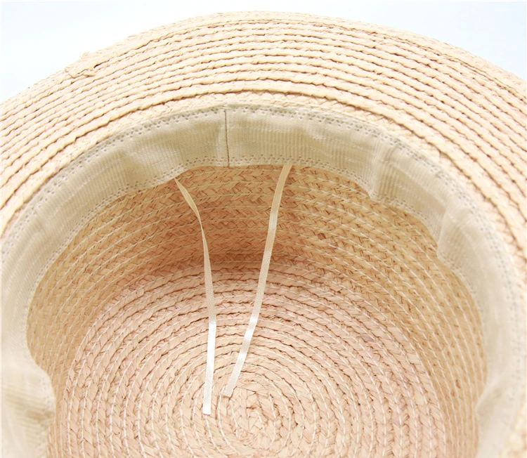 New Fashion Teddy Bear Ribbon Raffia Hat Women Summer Beach Hats Handmade Weave Soft Straw Hat Female Travel Caps Wholesale