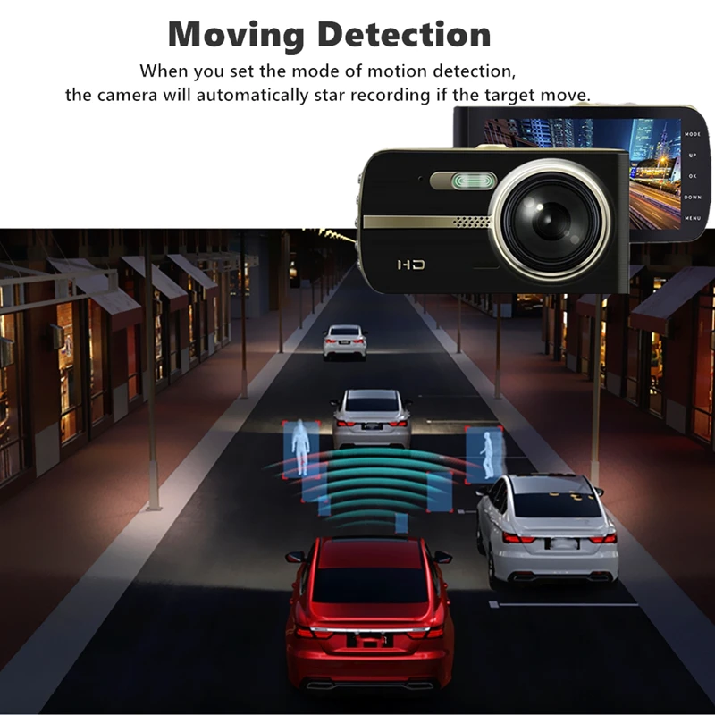 Odare Full HD 1080P 4 0 дюймов ips экран двойной объектив Автомобильный видеорегистратор