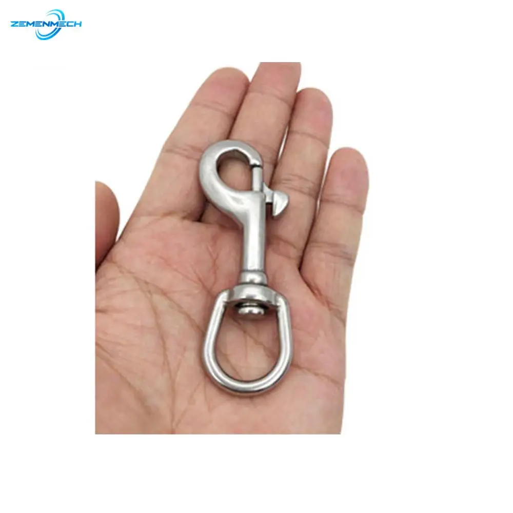 

2PC Swivel-Eye Bolt Spring Snap Hook Square Eye Swivel Quick Hook Hiking Camping Carabiner Pet Chains 304 Stainless Steel Marine