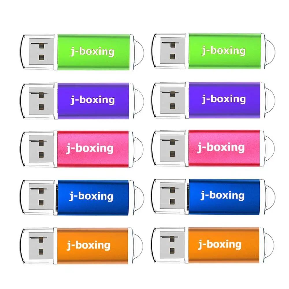 

J-boxing 10PCS 16GB USB Flash Drives Rectangle 4GB Memory Flash Drive Multicolor 1GB Flash Pen Drive Memory Drive Storage for PC