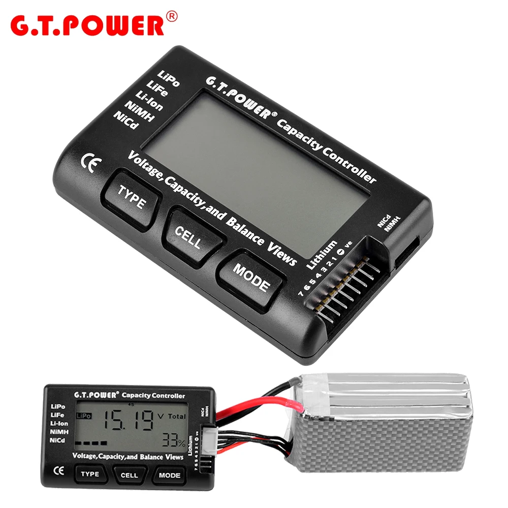1 шт. G.T.Power 2-7S цифровой тестер емкости аккумуляторов для RC LiPo LiFE Li-Ion NiMH Nicd Батарея