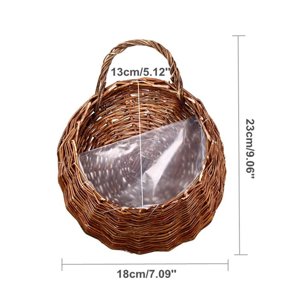 Ручная работа плетеная ротанговая Цветочная корзина зеленая Виноградная лоза