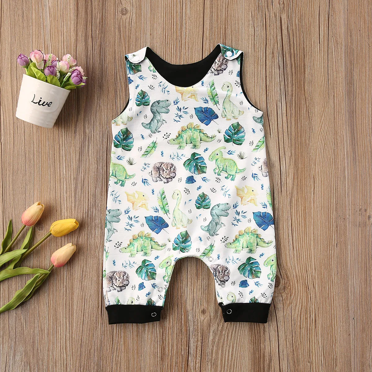 

0-3Y Infant Baby Girls Boys Rompers Sleeveless Cartoon Cotton Jumpsuits Clothes