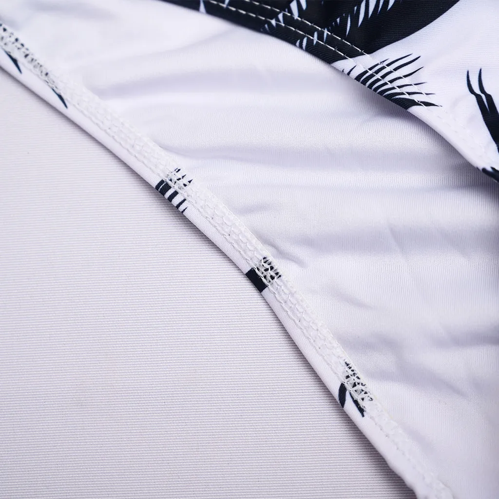 Женский комплект бикини с оборками купальник принтом кокосового дерева пуш-ап