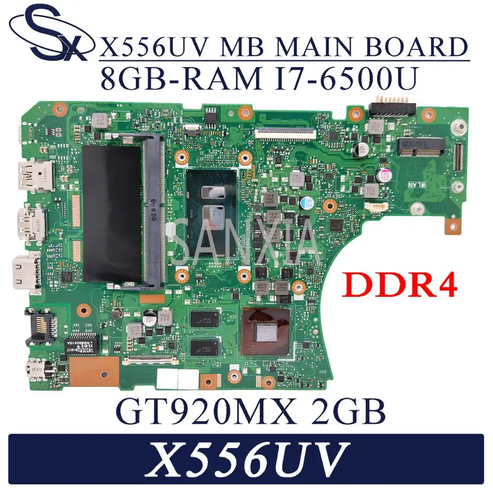 

KEFU X556UV Laptop motherboard for ASUS X556UV X556UJ X556UB X556UR X556UF X556UQ original mainboard 8G-RAM I7-6500U GT920MX