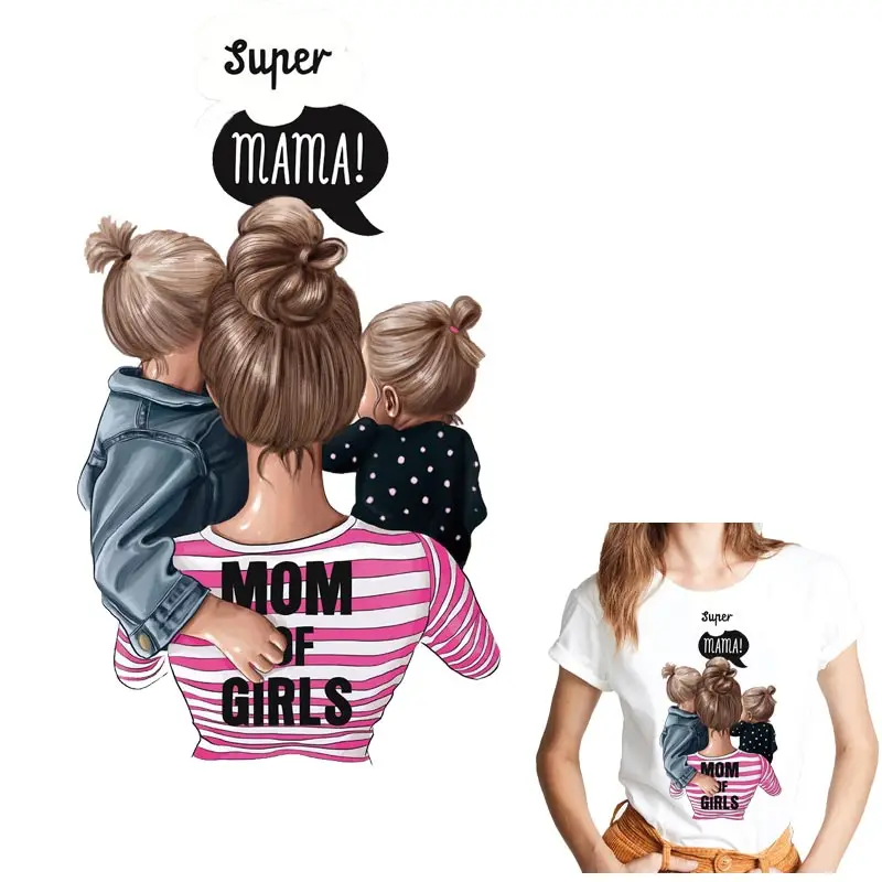 

Mom&Girls Iron On Transfer For Clothing DIY Washable Thermal Stickers On Clothing Lovely Design Accessory Patch On Clothes Decor