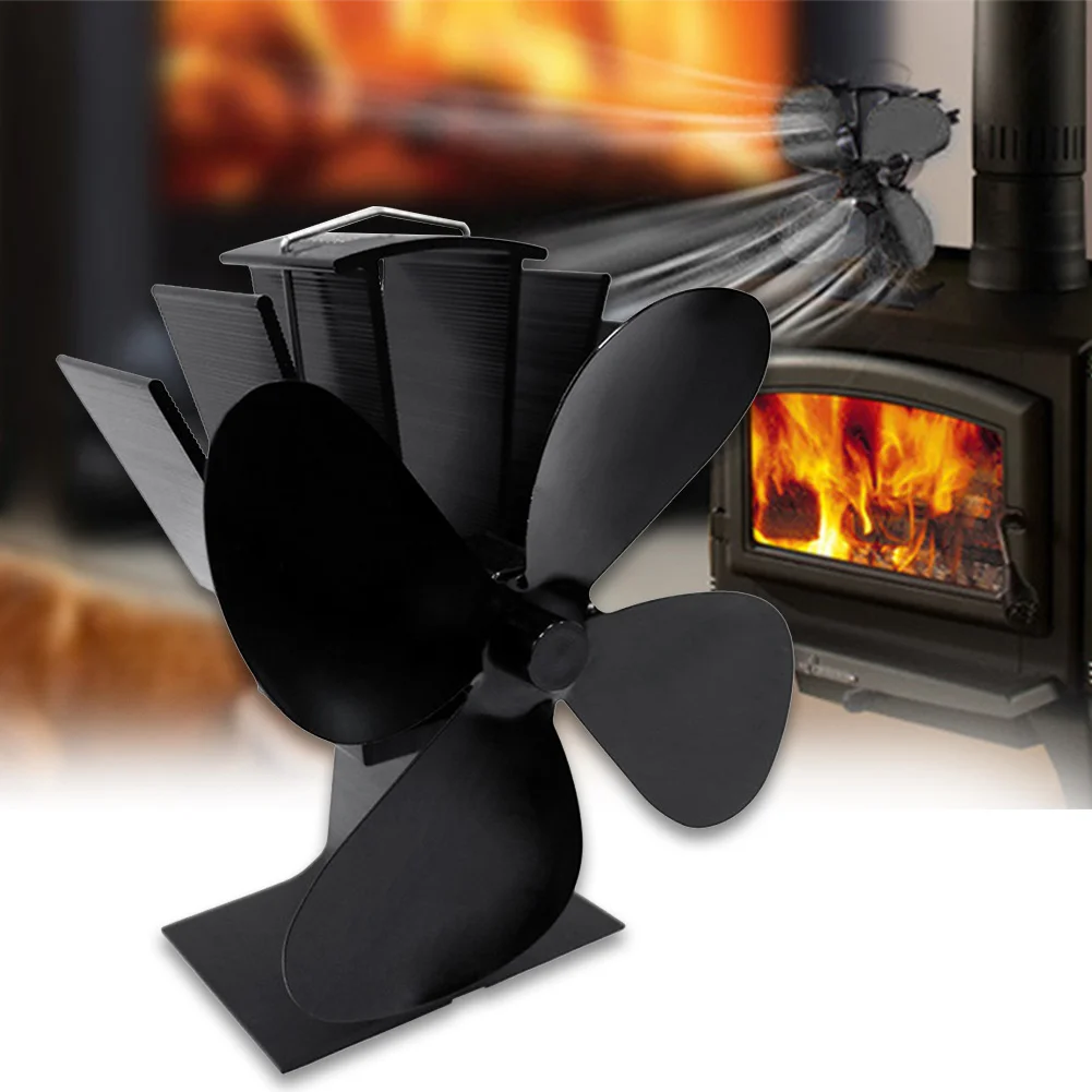Smoke-free Blower Wood Stoves Home Fireplace Eco-friendly Chimney 4 Blades Fan Without Electricity Heat-driven | Обустройство дома