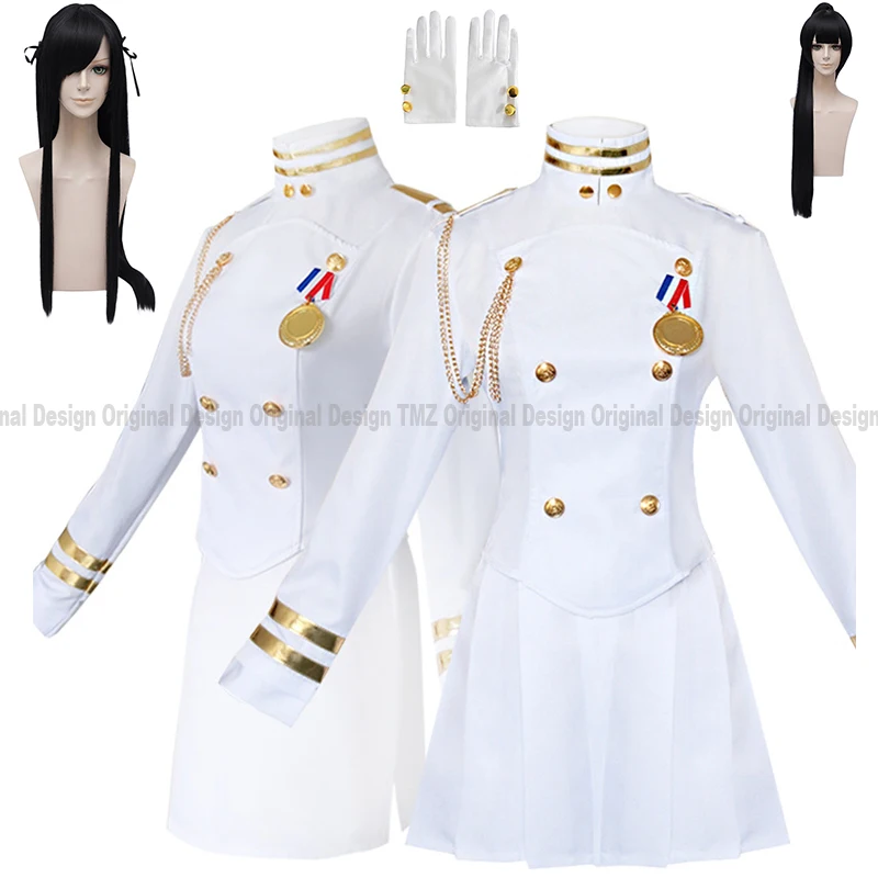 

Женский костюм для косплея «игровой коготь Лейн», белый костюм для косплея, пальто + юбка + перчатки + носки + головные уборы и парик