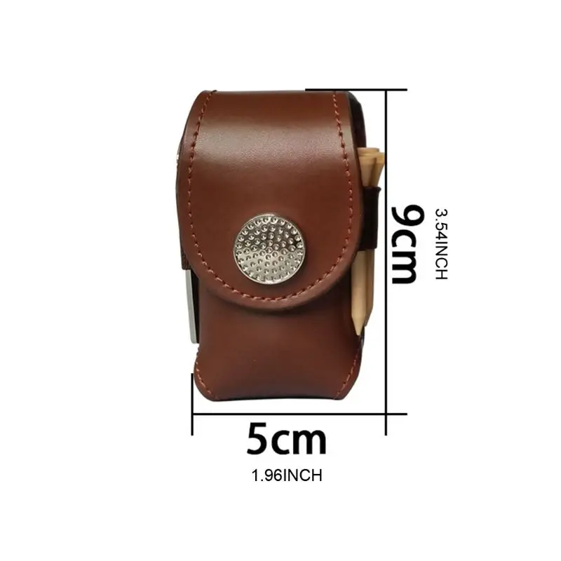 

Golf Ball Mini Faux Leather Waist Bag Clip Utility Pouch Set with Balls Tees R58B
