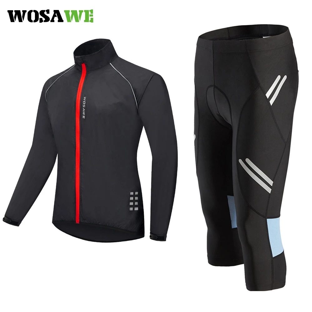 

WOSAWE Cycling Jersey Set 2020 Autumn Water Repellent Windproof Bicycle Cycling Clothing Bike Clothes Men Mountain Sports Suit