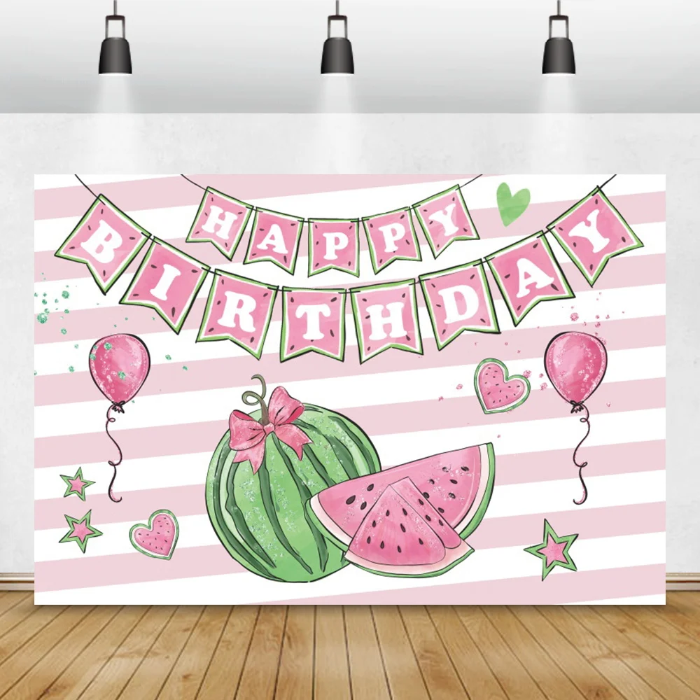 

Фон для фотосъемки с изображением арбуза в розовую полоску для вечеринки в честь Дня Рождения Ребенка портрет семейный фон для фотосъемки Ф...