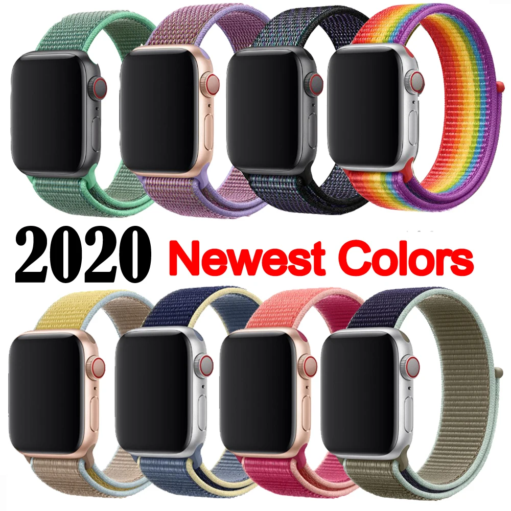 38 мм 42 40 44 ремешок для apple watch series 1 2 3 тканый нейлоновый iWatch 4 5 с красочным узором