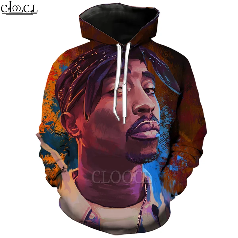 Модные худи HX в стиле рапера Амару Шакура 2pac Тупак с 3D принтом Harajuku спортивная