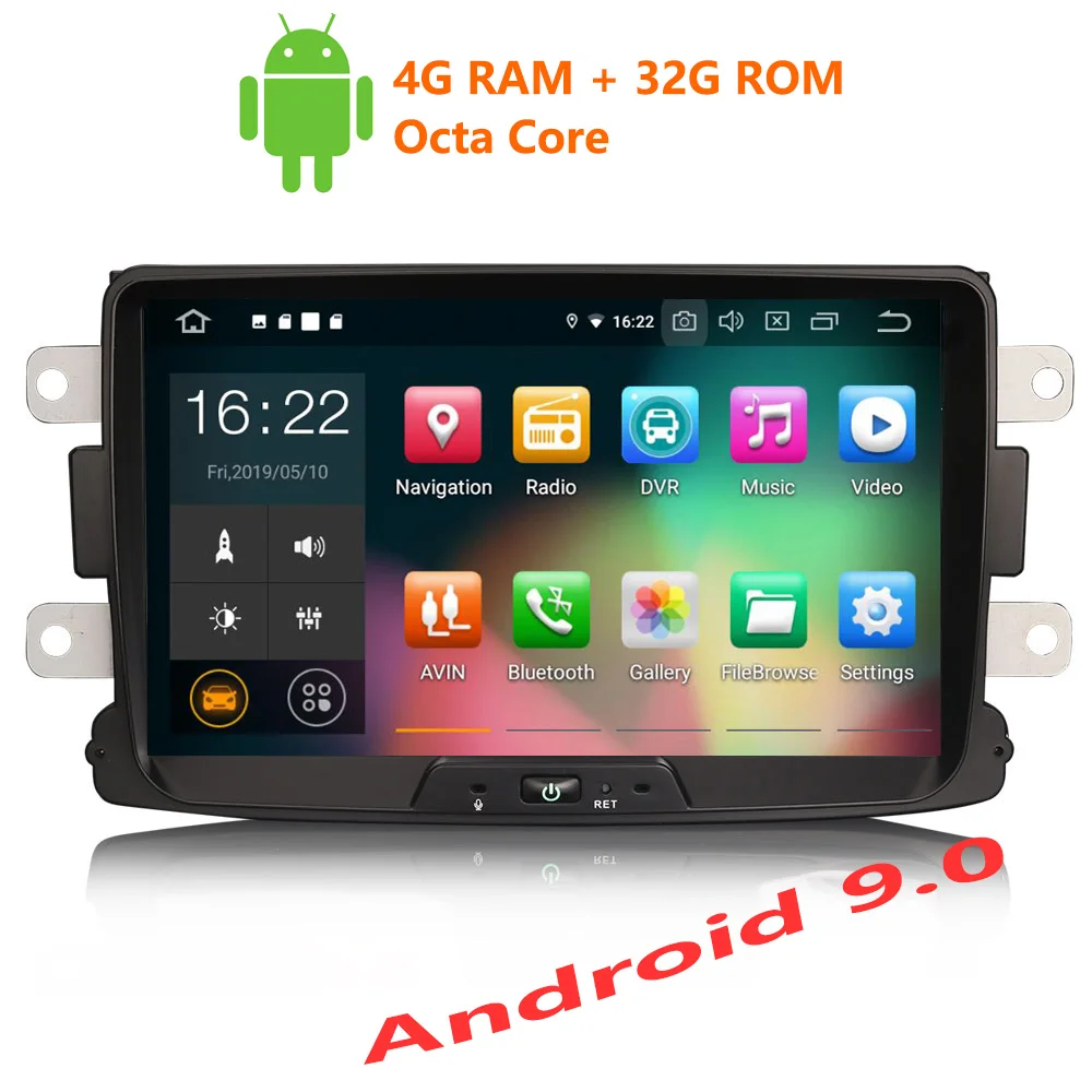 Автомагнитола Erisin ES7929D 8 дюймов Android 9 0 ядер 4 Гб ОЗУ для Renault Dacia Duster Logan Sandero Dokker