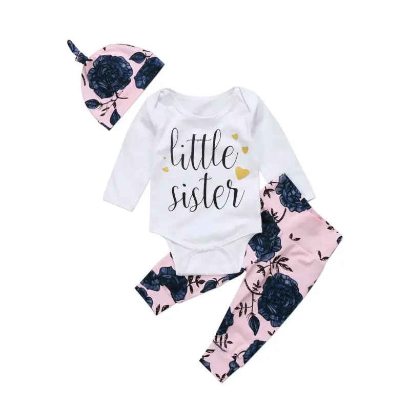 Коллекция 2019 года осенняя одежда с цветочным рисунком для маленьких девочек