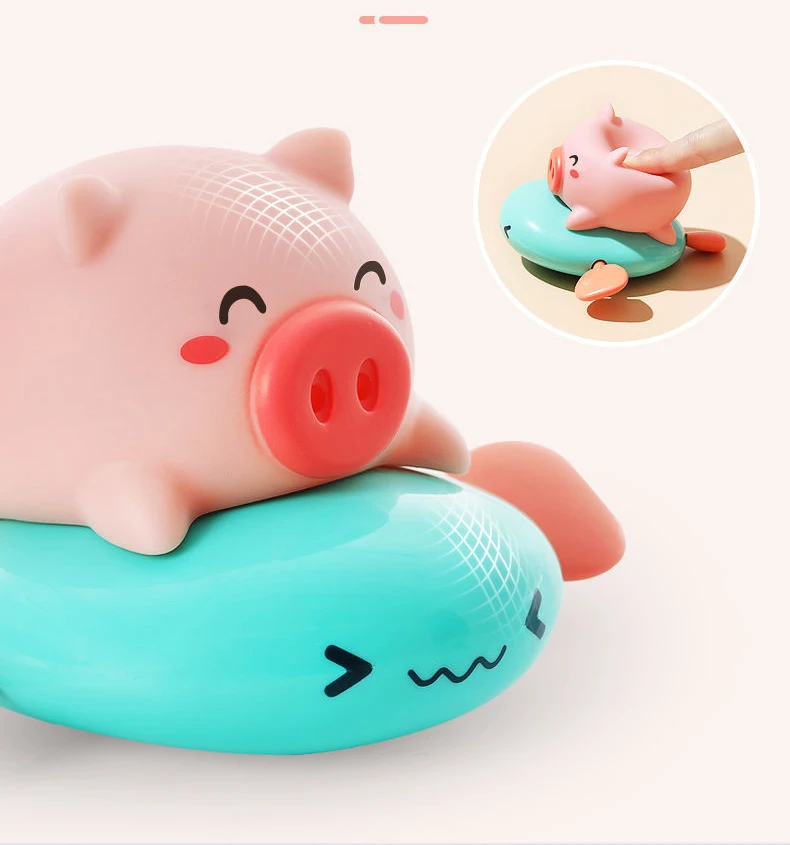 

3 Pcs Cute Cartoon Animal Pull the Bath Toy Pig Classic Baby Water Toy Kids Beach Toy Swimming Pool Toy Baby Beach Toys