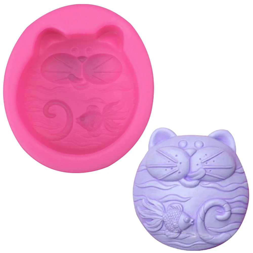 

3D Goldfish Cat Silicone Soap Mold Craft Art Clay Molds Fondant Chocolate Mould Handmade Soap Candle Mould Cake Decorating Tools
