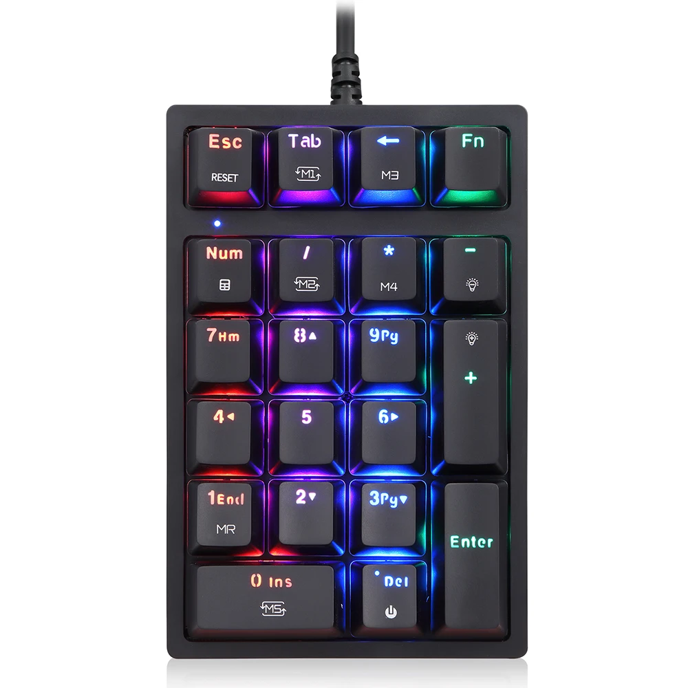 Motospeed 21 клавиша USB Проводная клавиатура OUTEMU синий/красный переключатель