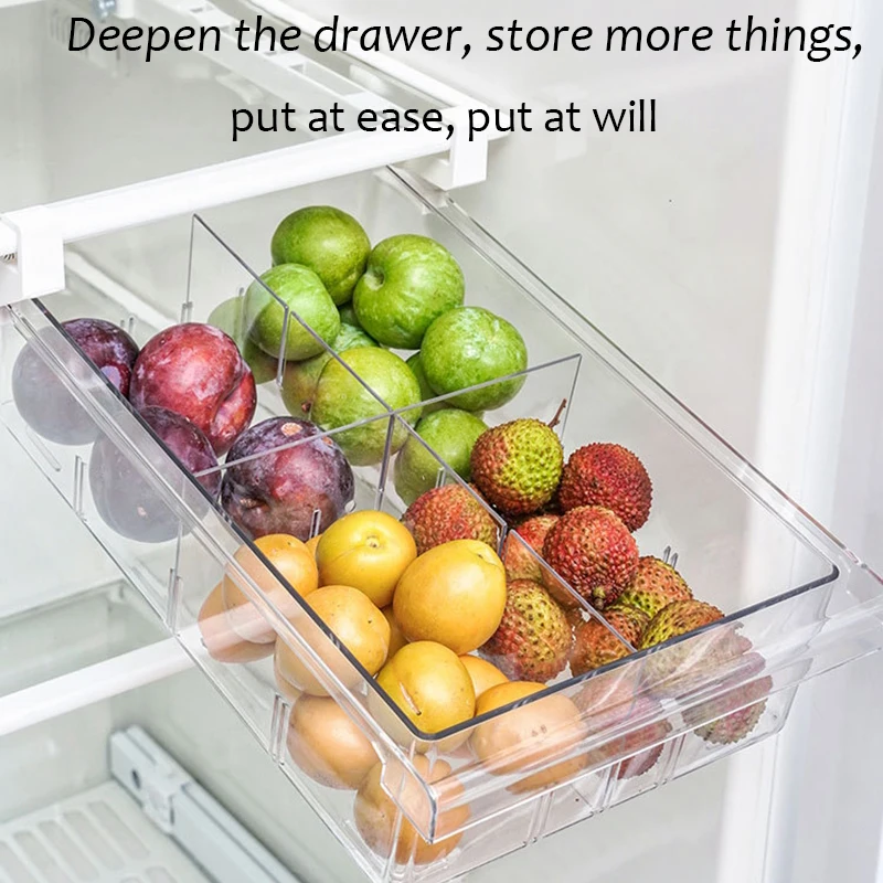 

8 Grids Kitchen Storage Box with Lid Transparent Fresh-Keeping Container Fridge Cabinet Freezer Kitchen Refrigerator Food Bins