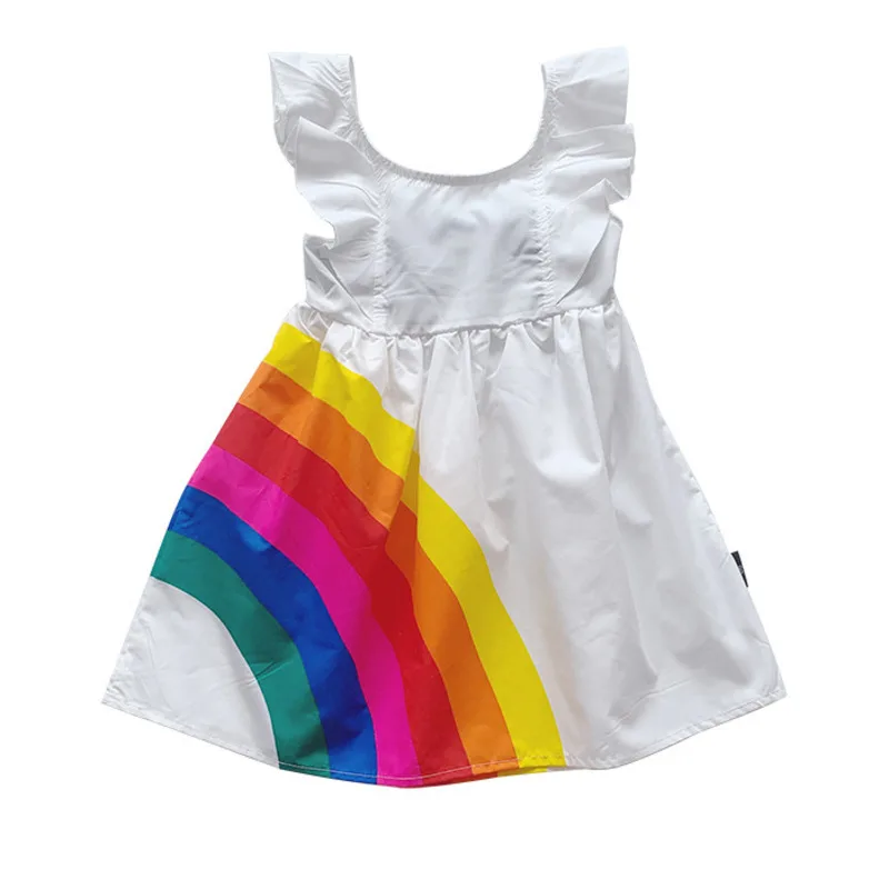 

Kids Baby Girls Dresses Summer 2021 Baby Dress Girl Toddler Girls Clothes Ball Gown Rainbow Girl Vestidos Clothes Kids Clothes