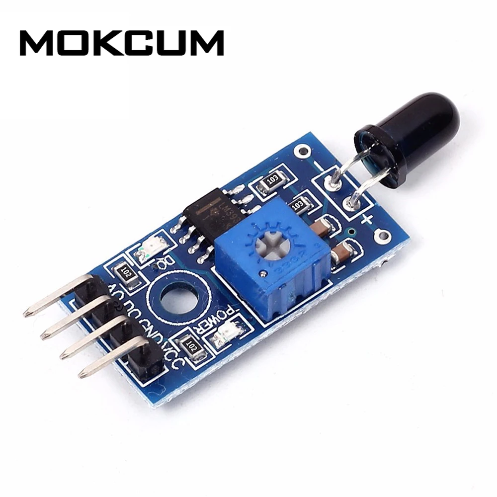 Инфракрасный 4 контактный Модуль датчика обнаружения огня 5 шт./лот LM393 модуль