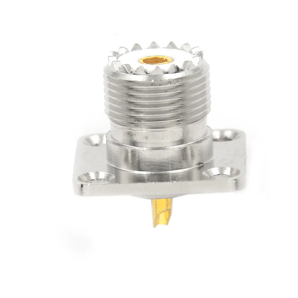 

1pc Female UHF Panel Connector SO-239 Female Jack Square Solder Cup Shape Coax Connector For Radio