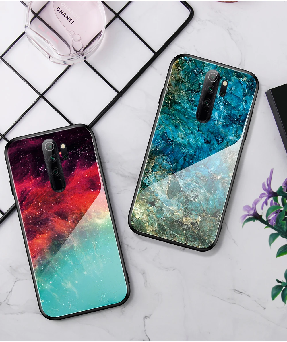 Для Xiaomi Redmi Note 8 Pro Чехол для Redmi Note 8T мраморный градиентный чехол из закаленного стекла для телефона для Redmi Note 8 Pro 8 A funda