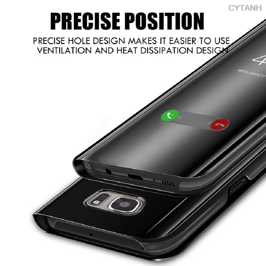 Чехол для Vivo Y11 роскошный зеркальный кожаный прозрачный умный чехол флип-чехол Y17