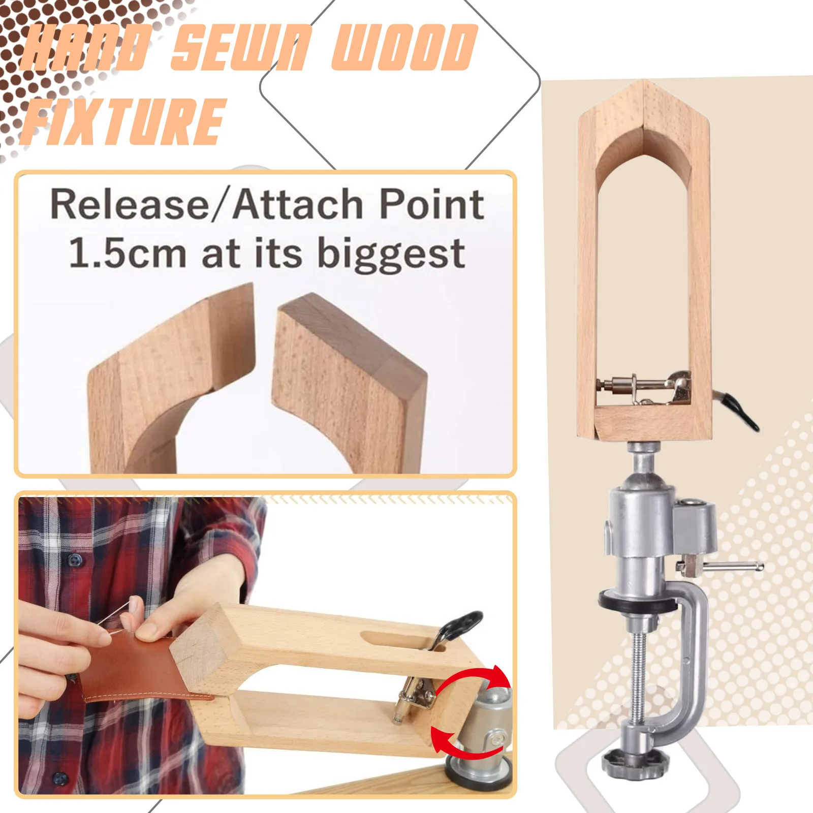 

Деревянное кожевенное ремесло, ручная строчка, пони, кожаное ремесло, шнуровка, шитье, настольный инструмент «сделай сам», портативный зажи...