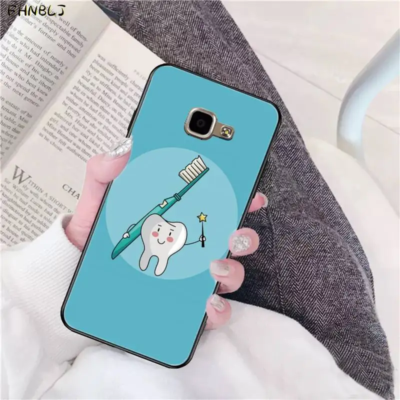 

FHNBLJ Dentist Tooth Black TPU Soft Rubber Phone Cover for Samsung A10 20s 71 51 10 s 20 30 40 50 70 A30s cover