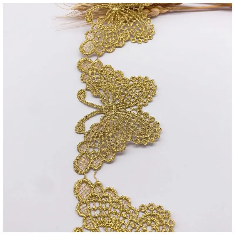 Водорастворимое Золотое кружево-бабочка сделай сам полые вышитые ожерелья