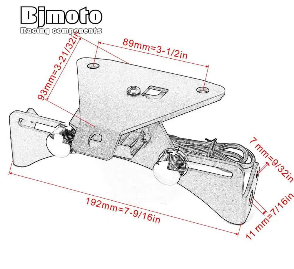 Мотоцикл номерной знак держатель кронштейн с светодиодный свет для Aprilia RSV4/R 2009 2010