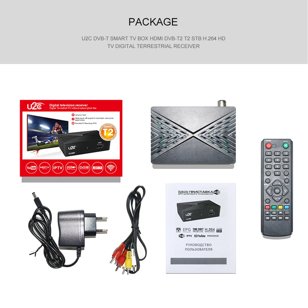 Цифровой ТВ-тюнер DVB T2 Vga TDT DVB-T2 ТВ-рецептор Wifi ресивер DVBT2 DVB-C телеприставка DVB-T H.264 AC3 Dolby Youtube Full HD