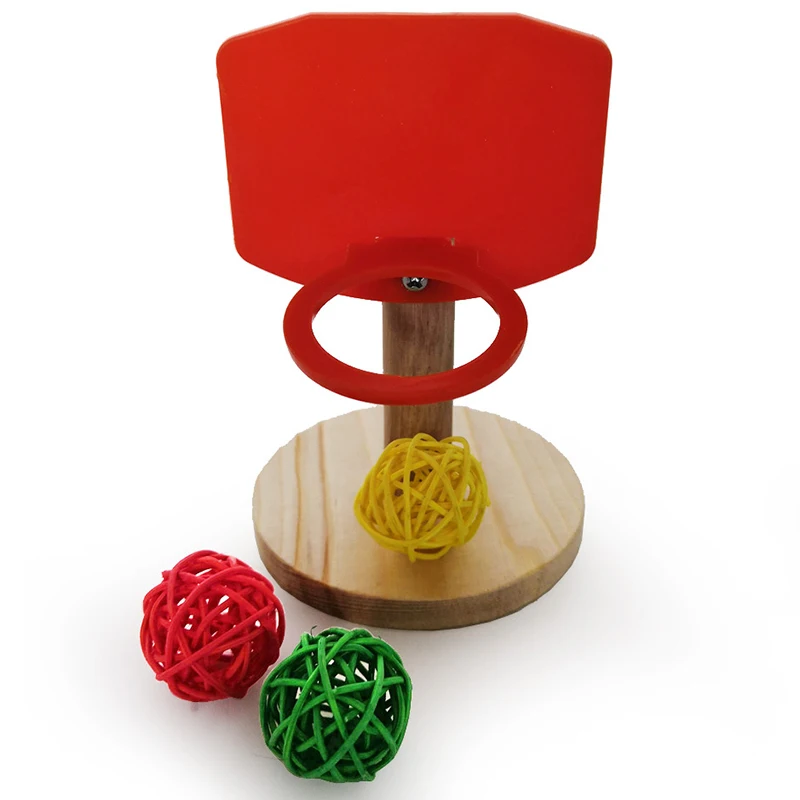 

Bird Training Toy Set Include Wooden Bird Block Puzzle Toy Parrot Training Basketball Colorful Stacking Rings Toy