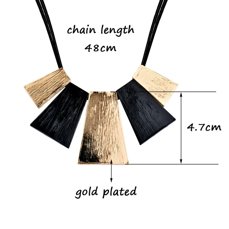 SINLEERY boho большой металлический геометрический кулон массивное ожерелье