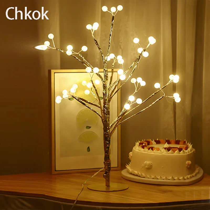 Chkok 45cmLED Tree Lights Creative Home Decor Lights Festive Party Christmas Glowing Decorations