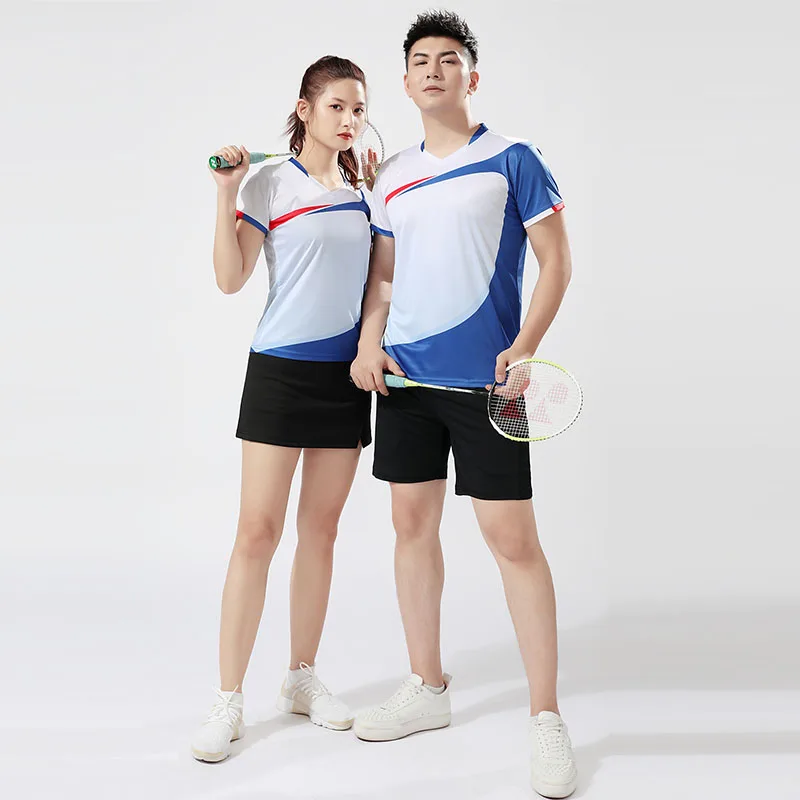 2021 New Male Female Quick Dry Breathable Badminton Shirt Women Men Table Tennis volleyball Team Game Running Training T Shirts | Спорт и