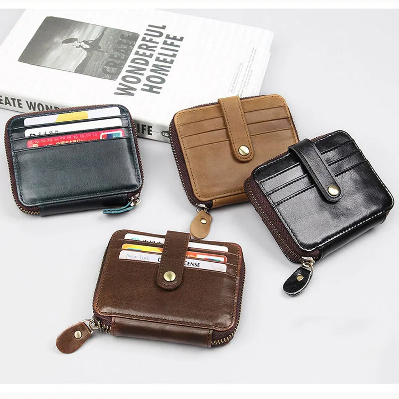 Мужской тонкий кошелек с RFID блокировкой минималистичный бумажник передним