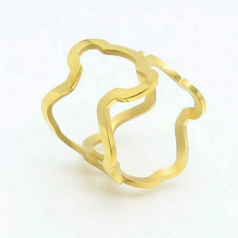 

316L Stainless Steel Adjustable Rings Bear Shape ring For Women Jewelry Rings Promise Rings Female Engagement Gifts