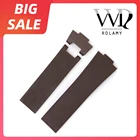 Сменный ремешок для часов Rolamy 22*10 мм25*12 мм, черный водонепроницаемый ремешок из силиконовой резины для Ulysse Nardin