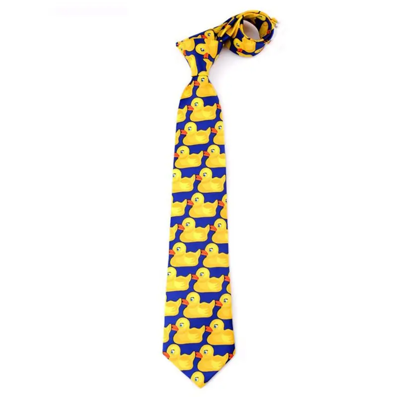 В стиле хип хоп для мужчин женщин желтого цвета с рисунком утки галстук-бабочка
