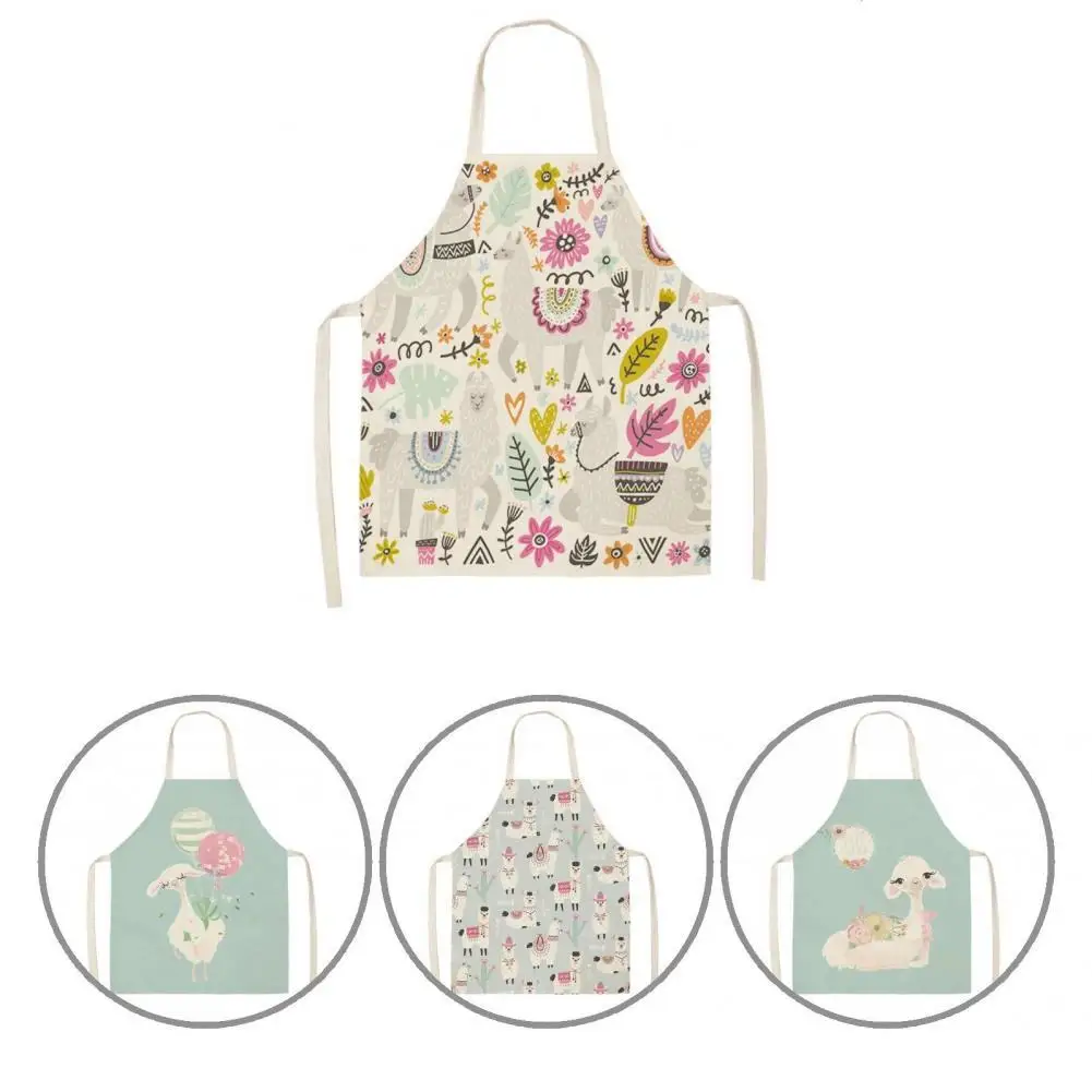 

Фартук для готовки из хлопка и льна, симпатичный многоцветный износостойкий прелестный фартук для готовки мужчин и женщин