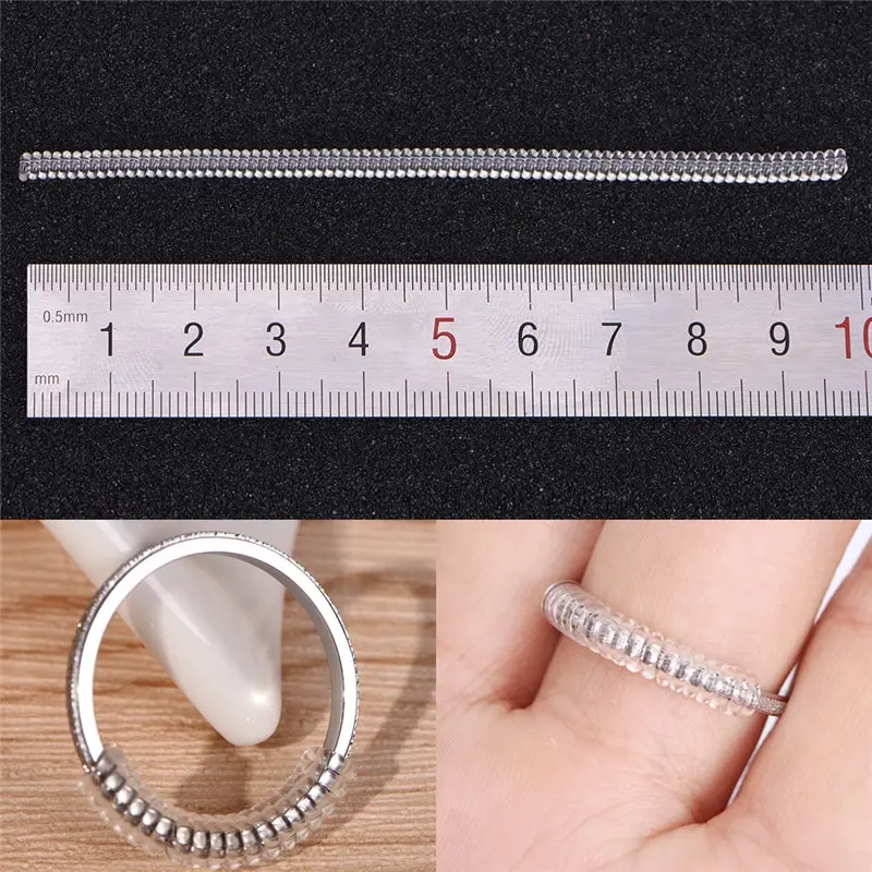 

10pcs Ring Size Adjuster Insert Guard Tightener Reducer Resizing Fitter Tools 1.2*3.6*100MM